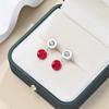 Pendientes de circonita con colgante de diamante y copa retro de moda europea y americana, pendientes sencillos de temperamento a la moda, pendientes de nicho que combinan con todo.