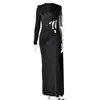 Comercio Exterior Europeo y Americano Ropa de Mujer Otoño Nuevo Sexy Atractiva Chica Atuendo Diseño Corto Estilo Temperamento Vestido Formal Vestido de Cinta Fluida