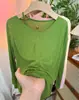 Camiseta Cover-Up Casual de Manga Larga con Protección Solar de Seda de Hielo para Mujer, Verano Simple Versátil Holgada Transpirable Color Sólido Top Adelgazante