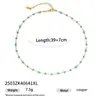 Collar de Perlas de Acero Inoxidable y Acero de Titanio con Diseño de Cruz de Concha Turquesa Natural Fresco de Verano para Mujer