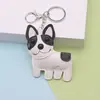 Encantador Estilo Blanco y Negro Serie Miu Bulldog Francés Cachorro Estrella Colgante para Bolso de Cuero, Accesorio Versátil Creativo de Nicho
