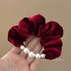 ¡Amado del Año! ¡Anillo para el pelo de perla de temperamento suave! Cuerda para coleta baja cabeza cuerda para el pelo sentido avanzado banda de goma pelo de mujer hierro