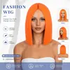 Perucas Multicores Femininas Europeias e Americanas, Estilo Bobo Moderno e Fofo para o Dia a Dia, Fibra Sintética de Alta Temperatura, Cabelo Curto Liso com Repartição no Meio