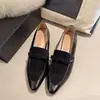 Zapatos de cuero estilo británico, nuevo modelo otoño 2026, patchwork estilo francés, tacón grueso, punta fina, elegantes zapatos de vestir, mocasines elegantes de tacón medio