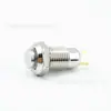 Interruptor de Botón Metálico de Cabeza Plana de 10 mm con Autoreinicio Pin de 2 Pines Interruptor de Cabeza Plana/Cabeza Alta