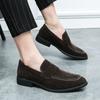 Beijiang Lobo Verano Nuevos Zapatos de Frijol Zapatos de Cuero Esmerilado para Hombre Casual Amor Moderno Zapatos para Hombre Barbero KTV para Hombre