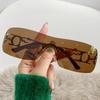 Gafas de sol sin montura huecas Bella estilo europeo y americano Y2K Milenial Chicas populares Gafas sin montura de borde cortado Nuevas Gafas Transfronterizas