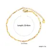 Tobillera geométrica de acero inoxidable estilo vacacional europeo y americano, simple y moderna, tobillera versátil y elegante chapada en oro de 18 quilates, joyería para mujer