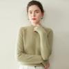 Suéter de Cashmere Gola Alta para Mulheres, Novo Estilo Outono, Gola Meia-Estação, Mangas Raglan, Caimento Solto, Espessado, Cashmere Amigo da Pele