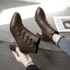 Botas Martin Femininas para Pés Largos, Novo Estilo, Salto Grosso, Salto Médio, Botas Curtas da Moda, Sapatos de Mãe, Botas Femininas de Cano Alto, Botas da Moda