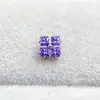 Pendientes de Flor de Cuatro Hojas de Zirconio Cuadrado de Aleación de Titanio Astmf-136 Titanio G23 Cabezal de Joyería de Pendientes para Labio con Rosca Interna