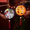 Kit de manualidades DIY para el Festival de Medio Otoño, Linternas para Niños, Linternas de Papel Brillantes Portátiles, Linternas de Conejitos Lindos, Linternas de Estilo Antiguo