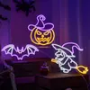 Luzes de neon LED de Halloween, iluminação de atmosfera para cenas de bar, decorações em formato de abóbora, luzes decorativas criativas com tema de fantasma