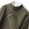 Caixa de Presente Suéter Masculino de Caxemira Gola Meia-Alta Lã Grossa Quente Malha Casual Camada Base Suéter de Caxemira de Cabra Inverno