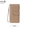 Cartera Larga de Mujer Rfid Nueva Transfronteriza, Bolso de Mano tipo Clutch de Cuero Suave Pu con Patrón de Lichi, Moda Europea y Americana con Múltiples Ranuras para Tarjetas