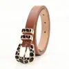 Cinto com Fivela de Leopardo Europeu e Americano Estilo Spice Girls Y2K Milênio Feminino Cinto Decorativo para Jeans Moda Alto Senso Cinto Feminino