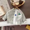 Nueva Camisa Linda~Otoño Unisex Niños Bebé Elegante Top de Manga Larga Cuadros Camisa Versátil Casual de Moda Fresca