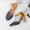 Sandalias de Verano 2022 Nuevas Talla Grande 35-43 Sandalias de Moda Comercio Exterior Tacón Alto Hueco Grueso con Hebilla para Mujer