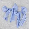 Bolsa de Gasa Perlada Satín Nieve Accesorios para el Cabello Hechos a Mano DIY Decoración de Flor de Lazo Grande Plisado Ramo de Flores Cinta de Satín Cinta de Satín