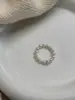 Anel Elástico de Contas de Pérola Zircônia Feminino Retrô Francês Luxo Leve Elegante Minimalista Personalidade High-End
