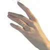 Anillo Plano Versátil de Moda Anillo de Perla Artificial Anillo para el Dedo Índice de Mujer Anillo de Cordón Elástico con Cuentas Ajustable Joyería para el Dedo