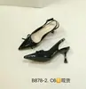 Sandálias B878-2 Bico Fino Laço Boca Rasa Salto Fino Fechadas para Mulheres Primavera/Verão 2026 Sapatos de Salto Alto Simples com Tira no Tornozelo para Mulheres