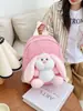 Mochila de bebê mini coelho de desenho animado para jardim de infância de 3 a 5 anos, estilo ocidental, mochila para passeio de menino e menina, mochila escolar fofa