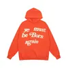KANYE mesmo estilo você deve nascer de novo moletom com letras de espuma moletom com forro de fleece