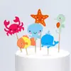 Decoración para Hornear Pasteles Enchufe Sirena Estrella de Mar Concha Serie Oceánica Tarjeta Combinada Mesa de Postres Fiesta Disfraz