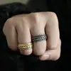 Atacado de joias transfronteiriça anel personalizado retro corpo de dragão padrão de dragão escama anel de aço titânio masculino anel punk dominador do ins