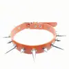 Harajuku Punk Europeo y Americano Cuero Clavo de Múltiples Puntas Moda Cadena para el Cuello Alternativa para Mujer Cadena para Clavícula Collar Joyería