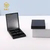 Caixa de Maquiagem Pequena Preta Brilhante com Quatro Compartimentos e Espelho, Cosméticos de Maquiagem com Posição para Pincel, Estojo de Sombra, Fabricante de Plástico Caixa de Blush
