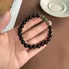 Pulsera de Palisandro Indio de Hoja Pequeña con Cuentas de Sándalo Combinada con Jade Hetian, Joyería Unisex, Pulsera de Pareja, Estilo Chino, Diseño Simple