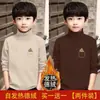 Y2556# terciopelo para niños base otoño e invierno camiseta de manga larga para niños abrigo cálido con forro polar de bebé cuello medio alto moda