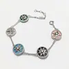 [07] versión coreana transfronteriza de ins moda lujo brújula de la suerte placa de estrella ocho estrellas Mans flores pulsera mujeres