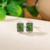 Pendientes de plata de ley S925 con diseño de ciervo, chapados en oro, de jade hetiano, estilo retro chino, con hojas de bambú y estilo nacional.