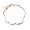 Collar de Perlas con Cuentas Chapado en Oro Real de 18K, Estilo de la Corte Francesa, Exquisita Cadena para Suéter, Joyería Única de Nicho para Mujeres