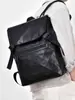 Mochila de Viaje de Negocios Casual de Lujo de Gama Alta para Commuters, Marca para Hombres, Mochila de Viaje de Negocios, Bolso Escolar de Cuero Plegado 3D, Bolso para Estudiantes