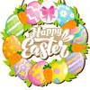 Huevos de Pascua Felices Etiqueta de Madera Huevos de Colores Bienvenida Logo de Madera Decoración de Puerta Porche Interior Pared