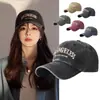 Gorra de Béisbol Lavada Bordada con Letra Vintage para Exteriores para Hombres y Mujeres, Gorra Casual Versátil con Visera Curva y Esquinas Rígidas para Proteger del Sol