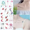 Pegatinas de Tatuaje Impermeables de Larga Duración Estilo Fresco Pluma de Pavo Real Dibujos Animados Lindos Tatuajes Temporales para Mujeres Nuevo Modelo Transfronterizo