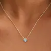 Amazon Transfronterizo Nuevo Collar de Trébol de Lujo, Cadena de Clavícula Minimalista Estilo Bosque Piedra de Nacimiento, Fresco y Sencillo para Mujeres de Vacaciones