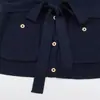 Abrigo de Punto Acanalado con Cinturón de Cuello Redondo de Moda para Mujer Estilo Europeo y Americano Transfronterizo 2026 8851101