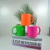 Fabricante de Zibo Suministra Directamente Taza de Transferencia de Calor con Recubrimiento Degradado Taza de Color Spray Fluorescente Regalo Regalo Color Taza de Cerámica