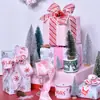 Cinta Navideña Correa para Empaque de Cajas de Regalo Fiesta Hogar Decoración de Atmósfera Navideña Correa con Borde de Alambre Navideño