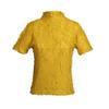 Miyake Verão Nova Gola Alta Manga Curta Top Feminino Elegante Slim Fit Slimming Camiseta Plissada Base Camisa Feminina Cross-border