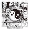 50 blanco y negro Halloween graffiti personalidad transfronterizo dibujos animados niños DIY funda para teléfono móvil pegatina para equipaje impermeable