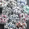 Jingdezhen Contas Aplicadas Acessórios para Joias DIY Contas Cerâmicas Azul e Branco com Furo Grande Acessórios para Pulseira de Roupa Contas de Porcelana Feitas à Mão