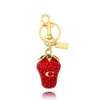 Chaveiro de Resina Morango Luxuoso da Moda, Pingente Realista de Bolsa de Frutas, Acessório Fofo para Bolsa, Chaveiro Feminino