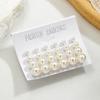 Aretes de Perlas AliExpress 12 Pares Una Tarjeta Aretes Estilo Coreano para Mujer